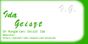 ida geiszt business card